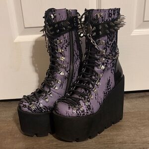 Dolls Kill Purple and Black Platform Boots